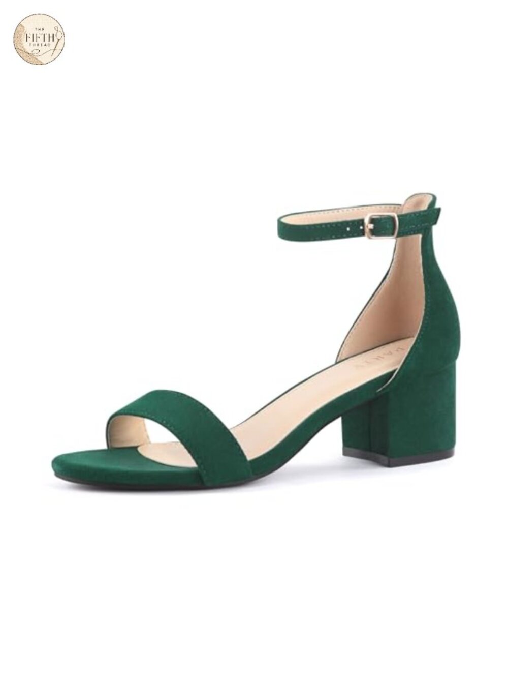 PARTY Women's Open Toe Ankle Strap Low Block Chunky Heels Sandals